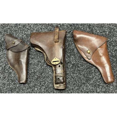 3339 - A collection of Pistol Holsters to include Black leather US .45 Auto, repro US Civil War Confederate... 