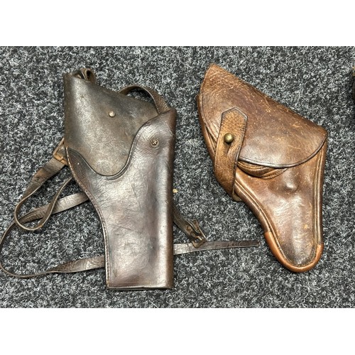 3339 - A collection of Pistol Holsters to include Black leather US .45 Auto, repro US Civil War Confederate... 