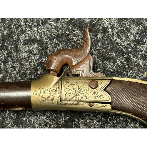 3354 - Percussion cap pocket pistol with 59mm long barrel which will unscrew, English Proof marks. Action a... 