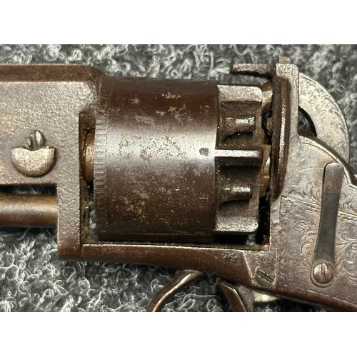 3358 - Percussion Cap Revolver with 115mm long barrel, bore approx. 11mm. English Proof marks. No makers ma... 