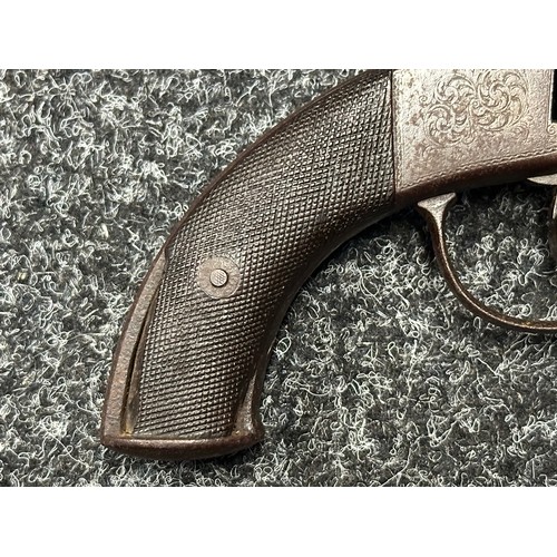 3358 - Percussion Cap Revolver with 115mm long barrel, bore approx. 11mm. English Proof marks. No makers ma... 