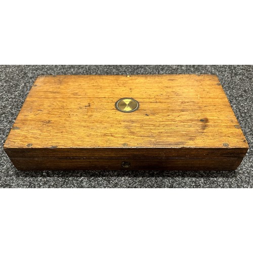 3360 - Wooden Pistol Box with Tranters Patent Bullet Mould in .30cal, Nipple Wrench, Wooden Cleaning Rod, B... 