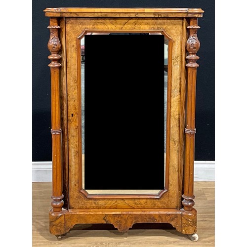 117 - A Victorian walnut music room pier cabinet, 101cm high, 65.5cm wide, 39cm deep