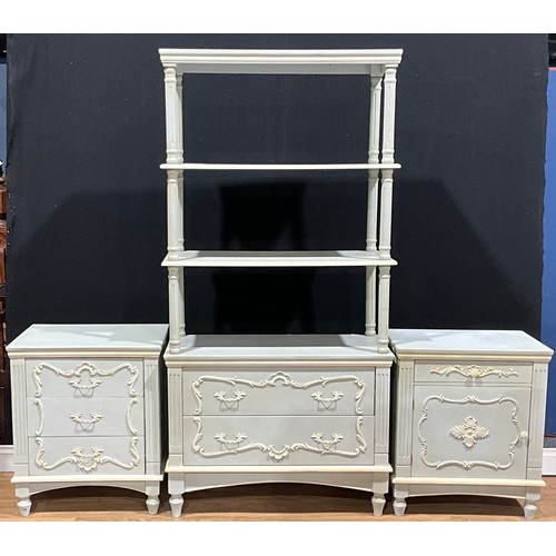 214 - A contemporary French Rococo design open display stand or etagere, 181cm high, 89.5cm wide, 39.5cm d... 