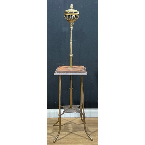 421 - An Aesthetic Movement period telescopic floor lamp, 150cm high, 36cm wide