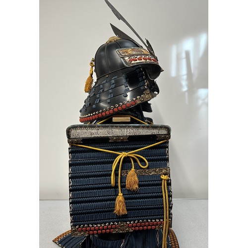 3188 - Suit of Japanese Samurai Armour. Complete with Kabuto Helmet with Maedate (Front decoration), Menpo ... 