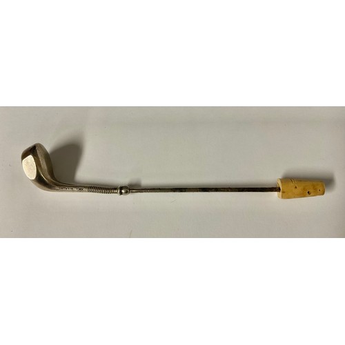 516 - Charles Horner - a hallmarked silver golfing stick pin, 3.1g