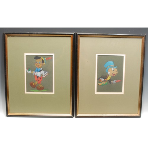 536 - Pictures & Prints, Walt Disney Interest - American School (mid-century), a pair, Pinocchio and Jimin... 