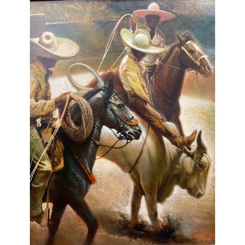 542 - J. H. Lynch, after, Vaqueros, mid 20th century, 64cm x 58cm