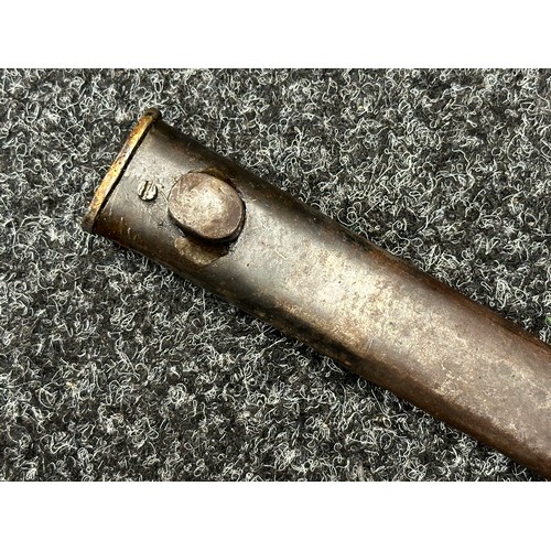 3180 - WW1 Imperial German Ersatz Bayonet, unfullered plain blade 233mm in length, no makers mark. Crossgua... 