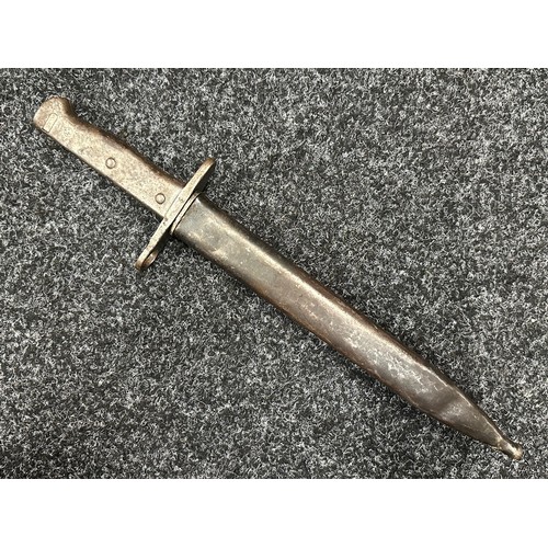 3180 - WW1 Imperial German Ersatz Bayonet, unfullered plain blade 233mm in length, no makers mark. Crossgua... 