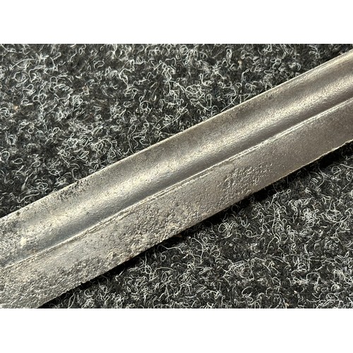 3182 - WW1 Imperial German Butcher Bayonet with single edged fullered blade 365mm in length, maker makered ... 