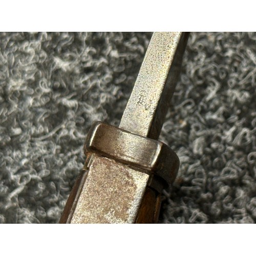 3182 - WW1 Imperial German Butcher Bayonet with single edged fullered blade 365mm in length, maker makered ... 