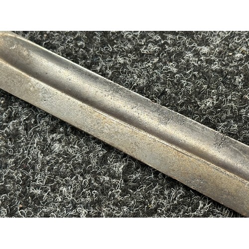 3182 - WW1 Imperial German Butcher Bayonet with single edged fullered blade 365mm in length, maker makered ... 