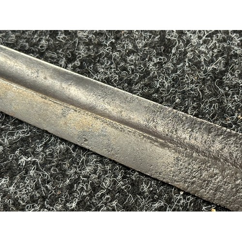 3182 - WW1 Imperial German Butcher Bayonet with single edged fullered blade 365mm in length, maker makered ... 