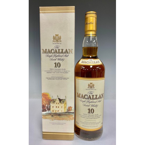 69 - A bottle of Macallan Single Highland Malt Scotch Whisky, 10 Years Old, matured in selected sherry oa... 