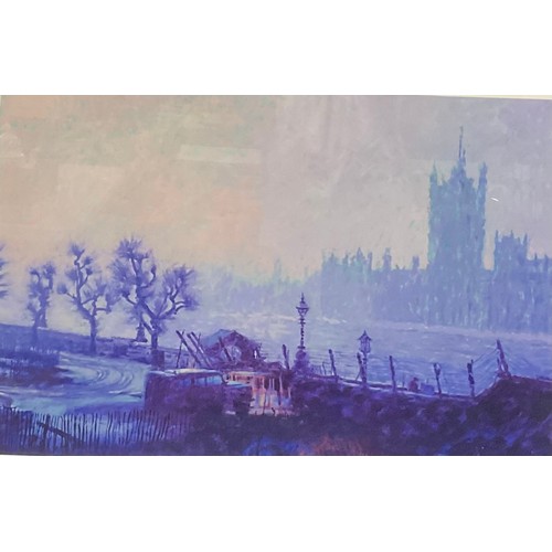 555 - Rolf Harris (Australian 1930-2023), Rainy Days looking across at Parliament, limited edition 583/695... 