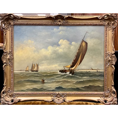 132 - In the Manner of Charles Martin Powell (British, 1775-1824), 
Off the Dutch Coast 
oil on canvas, 51... 