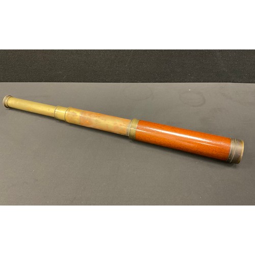 172 - A 19th century Watkins of Charing Cross London three draw telescope, 46mm diameter, 69.3cm long