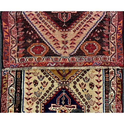 185 - A South west Persian hand-knotted Qashgai rug, 160cm x 88cm.