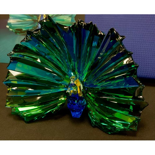 21 - Swarovski Crystal Peacock Arya from the SCA Annual edition 2015, 11cm high, with certificate and box... 