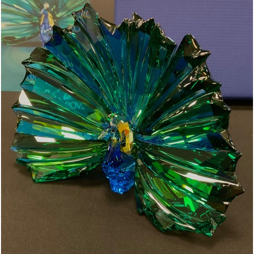 21 - Swarovski Crystal Peacock Arya from the SCA Annual edition 2015, 11cm high, with certificate and box... 