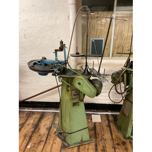 5 - A ste-co Perkins, Kirk & Davis of Nottingham B Hague co Ltd collar knitting machine, green angular b... 