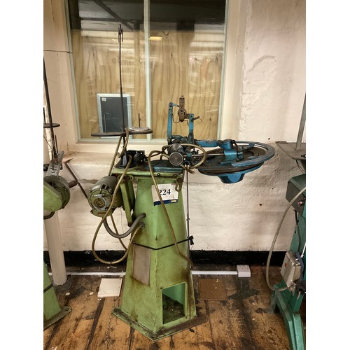 6 - A ste-co Perkins, Kirk & Davis of Nottingham B Hague co Ltd collar knitting machine, green angular b... 