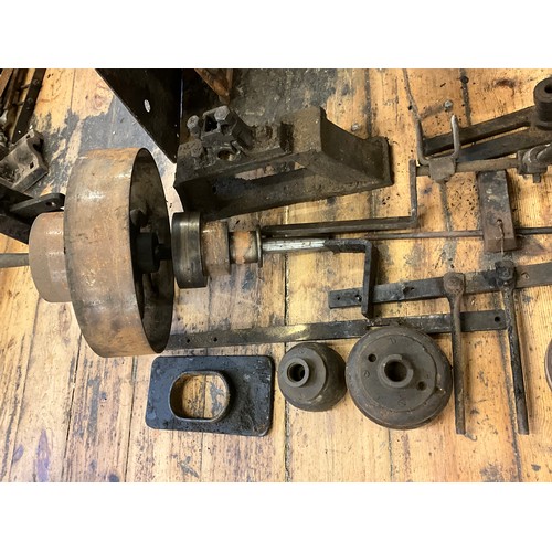 25 - Industrial machinery parts, tools and equipment - a large cast iron loom stepped drive wheel, 48cm d... 