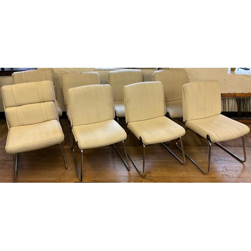 37 - Office / boardroom chairs - by Project Office Furniture - a set of six, chromed metal bases, cream u... 