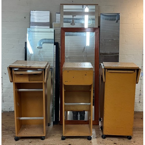 85 - A large quantity of display mirrors; three portable shop counters (qty)
***Please note this lot is l... 