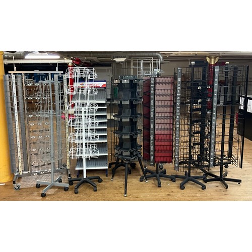 88 - A large quantity of shop revolving display stands, tallest 181cm high (11)
***Please note this lot i... 