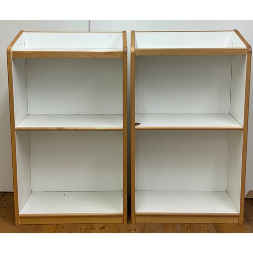 110 - A pair of three shelved shop display cabinets, 119cm high, 69.5cm wide, 36cm deep
***Please note thi... 