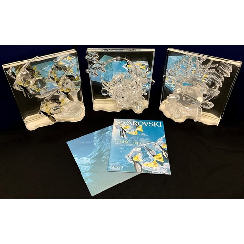 73 - Swarovski Crystal ‘Wanderers of the Sea’ series, mirrored crystal figures of sea life including; ‘Co... 