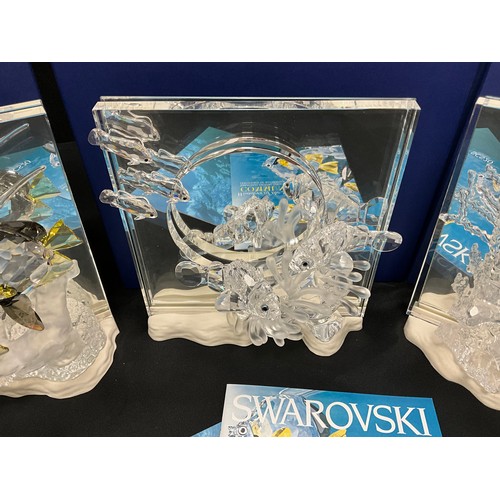 73 - Swarovski Crystal ‘Wanderers of the Sea’ series, mirrored crystal figures of sea life including; ‘Co... 