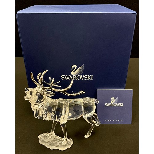 74 - Swarovski crystal Red deer stag model, 'Monarch of the Glen' boxed, 14.5cm high, with certificate an... 