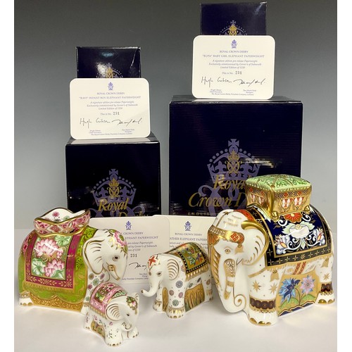 5015 - A Royal Crown Derby paperweight family, exclusively commissioned by Goviers of Sidmouth, designed by... 