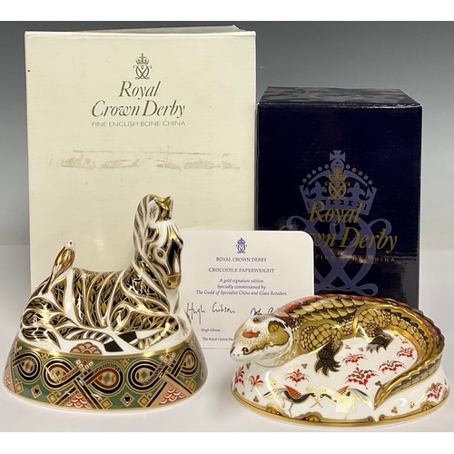 5047 - A Royal Crown Derby paperweight, Crocodile, specially commissioned by The Guild of Specialist China ... 