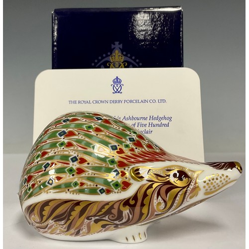 5020 - A Royal Crown Derby paperweight, Ashbourne Hedgehog, specially commissioned by John Sinclair, limite... 