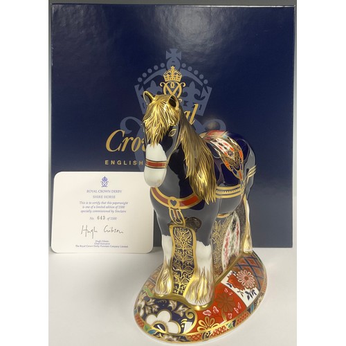 5153 - A Royal Crown Derby paperweight, Shire Horse, exclusively commissioned by Sinclairs, limited edition... 