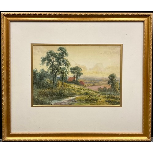 200 - Frank Hider (1861-1933), 
Dawn over the Welsh Valleys, 
signed, watercolour, 24.5cm x 35cm.