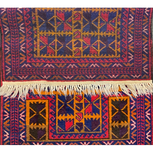 203 - A Oriental ‘Kayam’ woollen rug;  a kilim type rug;  etc, sizes - 191cm x 122cm, another 234cm x 79cm... 