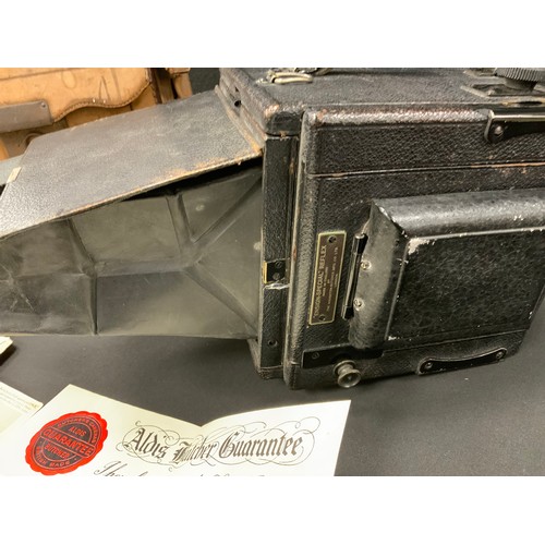 232 - An Ensign Special Reflex plate camera, Aldis Butchers Anastigmat 6 inch focus lens, no143967, black ... 