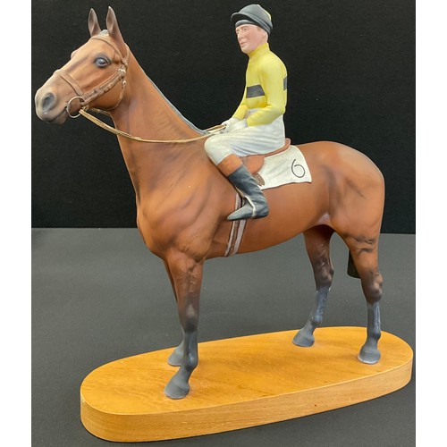 369 - A Beswick Connoisseur model, Arkle with Pat Taaffe up, oval wooden plinth base, 32cm high