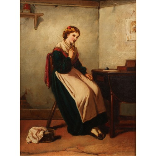 429 - English School (19th century) 
The Love Letter 
unsigned, oil on canvas, 39cm x 29cm