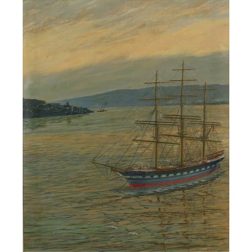 453 - English School (20th century) 
Estuary Scene 
unsigned, oil on canvas, 39cm x 32cm