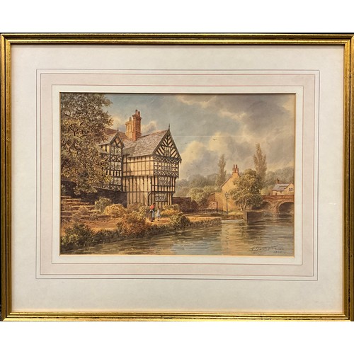 455 - Albert Dunington, The Packet House, Worsley, signed, dated 1925, watercolour, 25cm x 36cm.