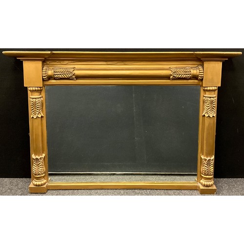 464 - A large Victorian style over-mantle mirror, 83cm high x 125cm wide.