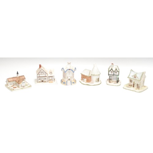 468 - A Coalport porcelain cottage, The Crooked Cottage, 10cm high; others, The Old Curiosity Shop, The Pr... 