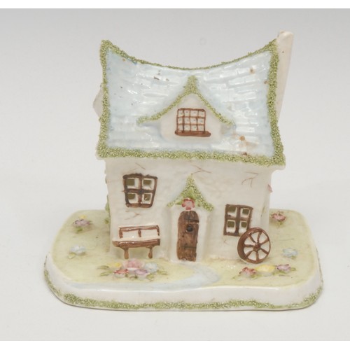 468 - A Coalport porcelain cottage, The Crooked Cottage, 10cm high; others, The Old Curiosity Shop, The Pr... 